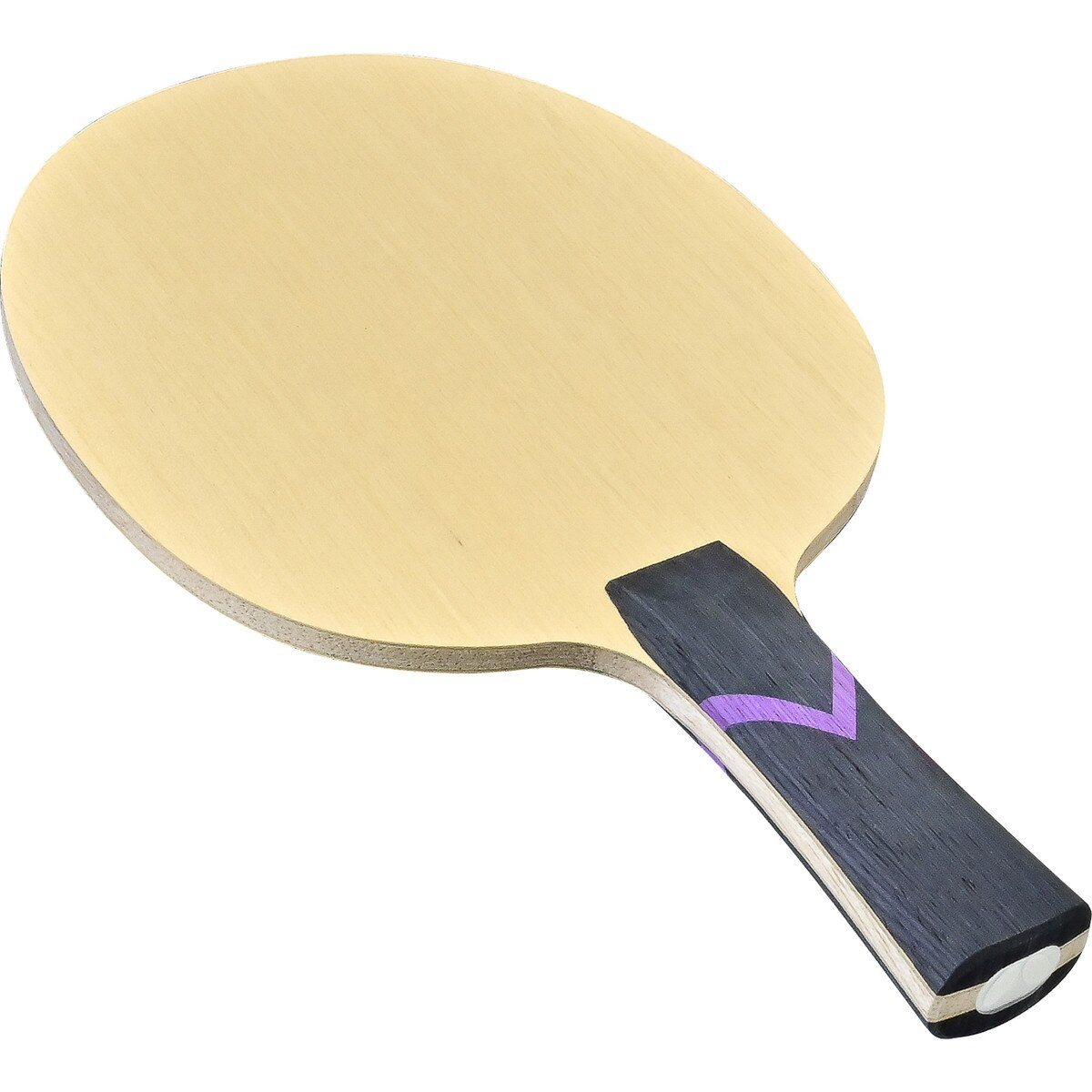 Butterfly BalsaCarbo X5 22 Blade: Backside Diagonal View of the Flared Handle Type